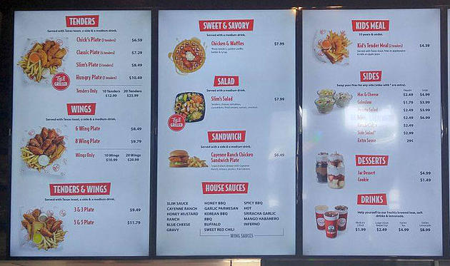 slim chickens menu